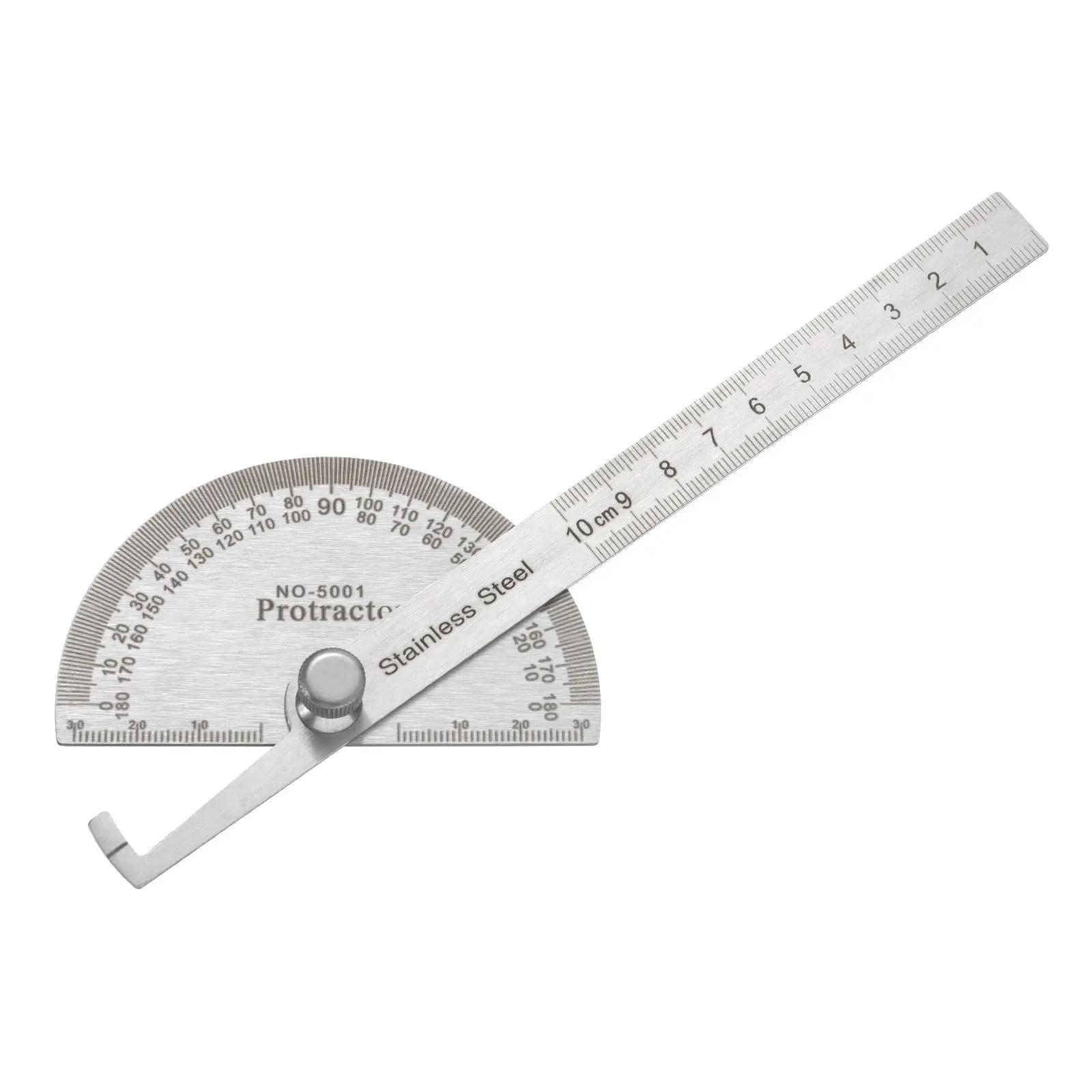 Multifunctiona Adjustable Craftsman Round Head Rotary Angle Finder Protractor Measuring Ruler 180 Degree