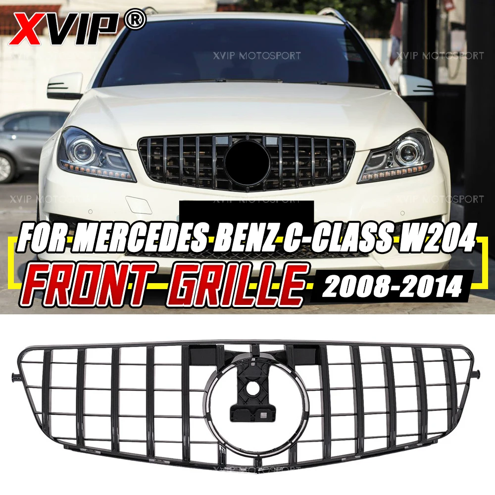 

XVIP Glossy Black GT AMG Style Front Bumper Grille For Mercedes Benz C-Class W204 2008-2014 C180 C200 C230 C250 C280 C300 C350