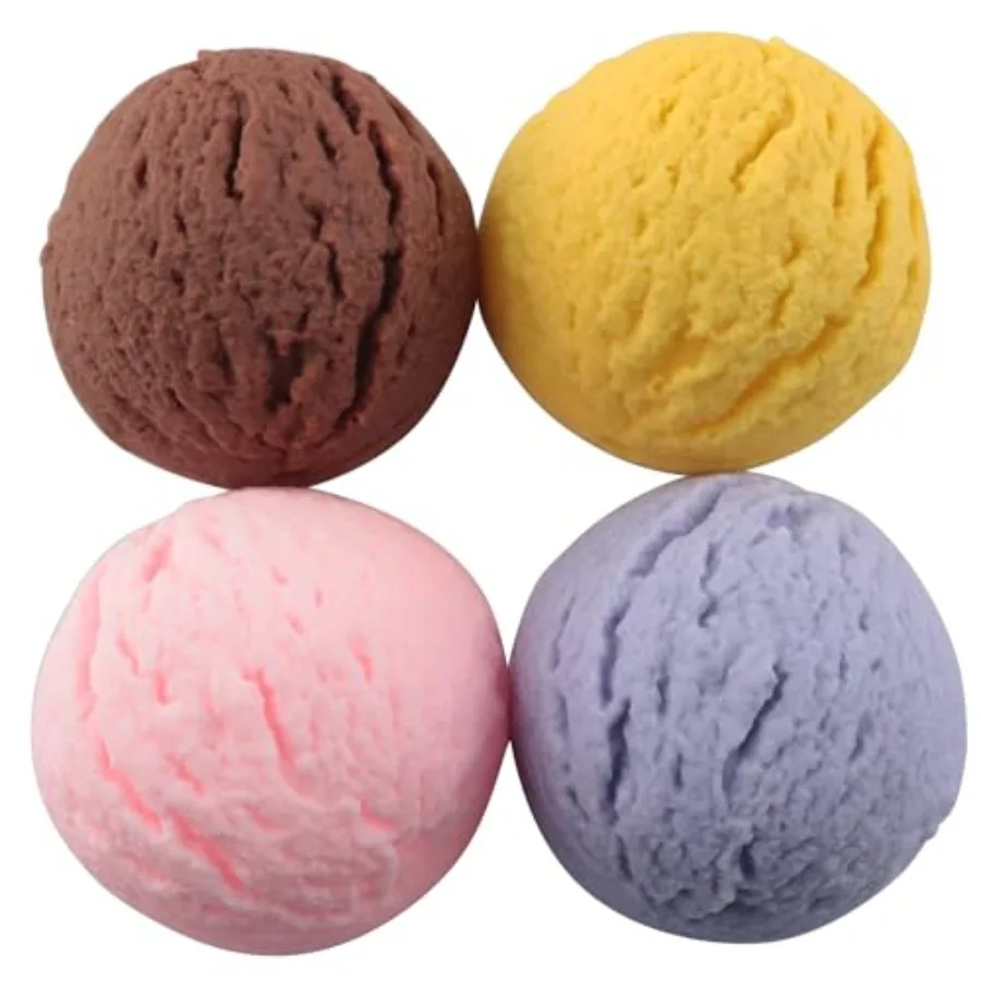 

4PCS 53x32mm Plastic Imitation Ice Cream Scoop Model Window Display Ornaments Photographic Props Suitable for Home/Kitchen/Offi