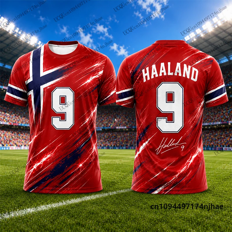 2027 New ChatGPT Special Haaland #9 Print Football Jersey For Men's T-shirt Summer Sports Training Tees Casual Kids/Adult Tops