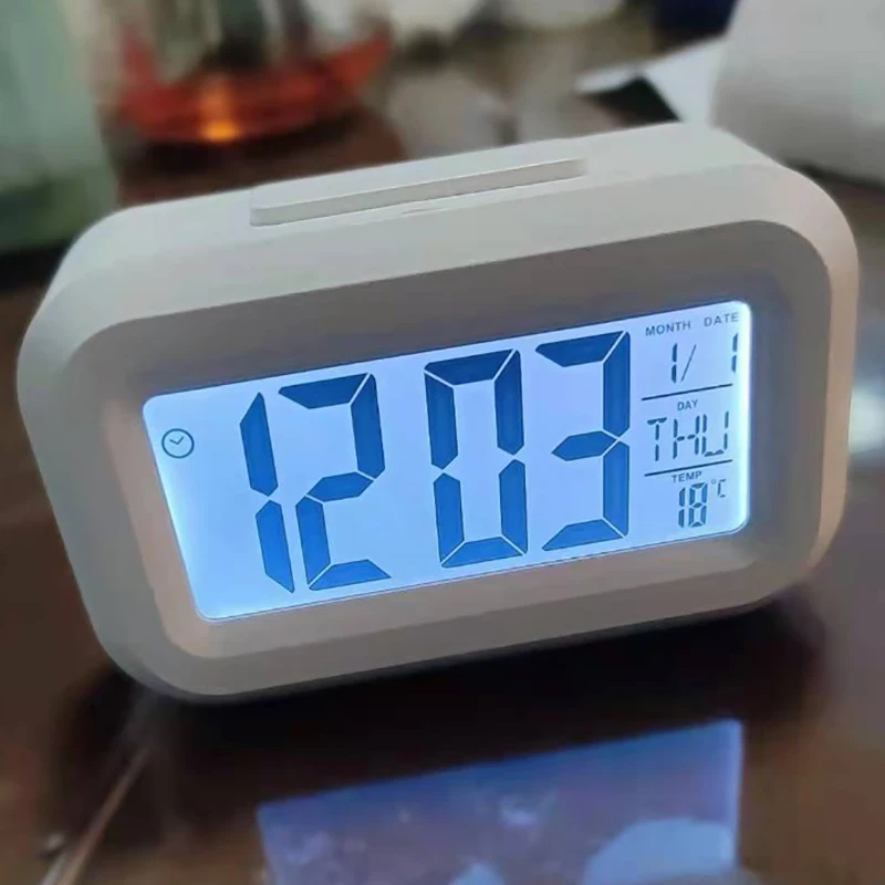 LED Digital Night Glow Alarm Clock Electronic Alarm Laboratory Classroom Timer Backlight Snooze Calendar Clock Temperature