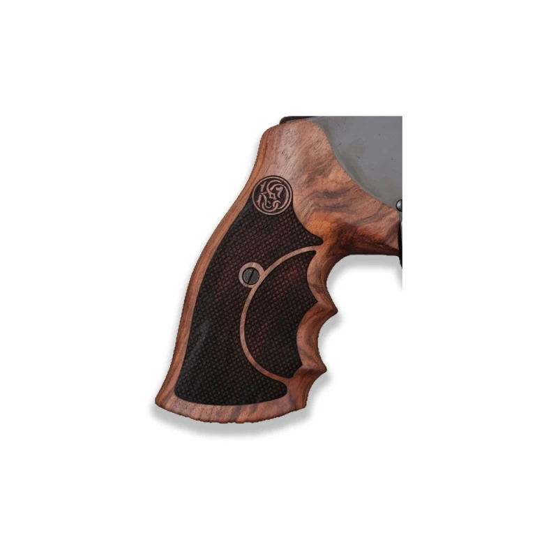 KSD Brand Smith Wesson K/L/X - Frame Round Butt Compatible Walnut Grips Diamond