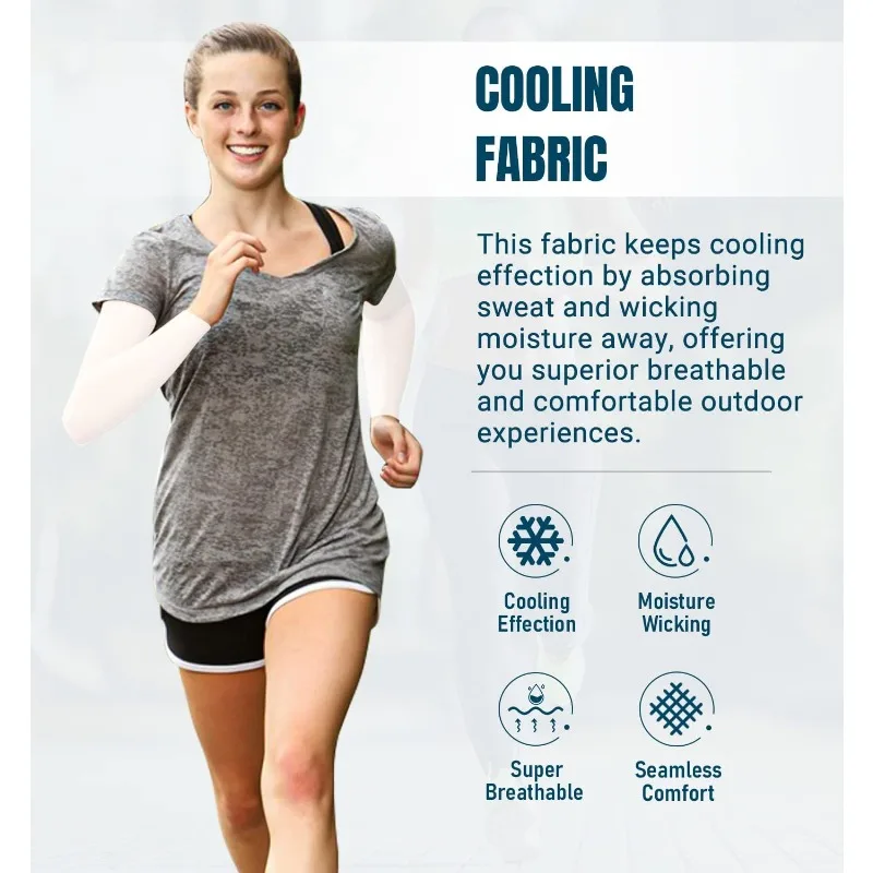 Rękawki kompresyjne chłodzące - ochrona przed słońcem i zakrywanie tatuaży, unisex dla mężczyzn, kobiet i młodzieży