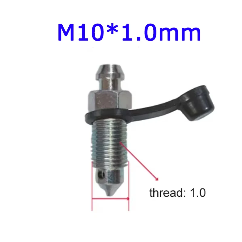 Motorcycle M8 M10 1.25 1.0 Picth Brake Oil Pump Calipers Exhaust Bleed Screw Bolt Nut for Moped Scooter with Rubber Dust Cap