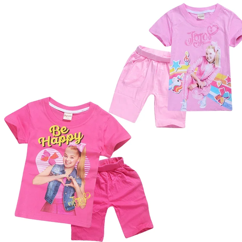 New Youtube JOJO Siwa Baby Clothes Sets 2pcs Kids Girls Tops T Shirts Shorts Christmas Birthday tshirt Clothing Toddler Homewear