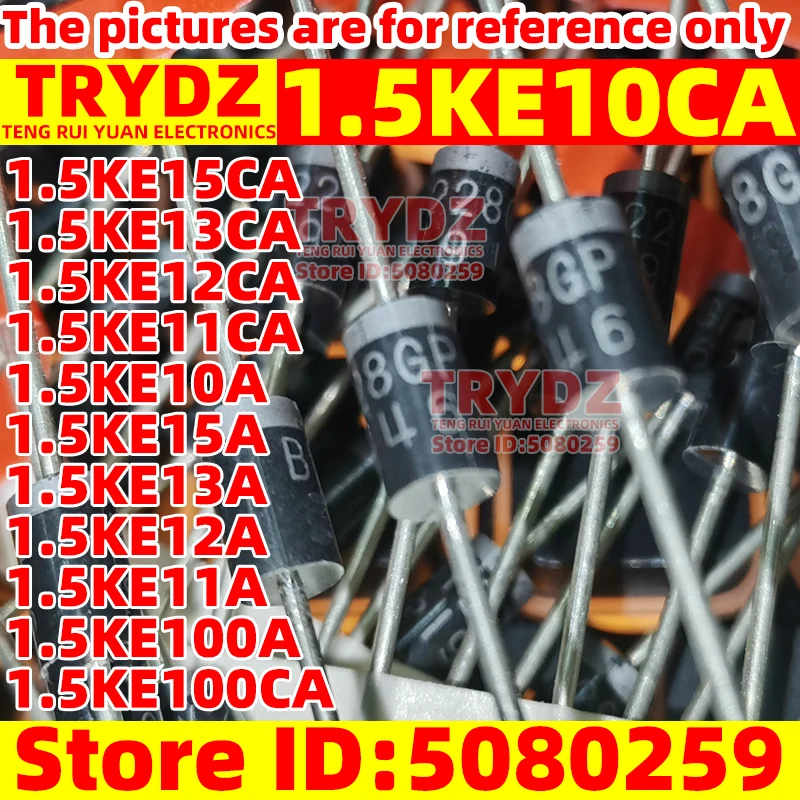 200-20pcs New 1.5KE10CA 1.5KE15CA 1.5KE13CA 1.5KE12CA 1.5KE11CA 1.5KE10A 1.5KE15A 1.5KE13A 1.5KE12A 1.5KE11A 1.5KE100A 100CA