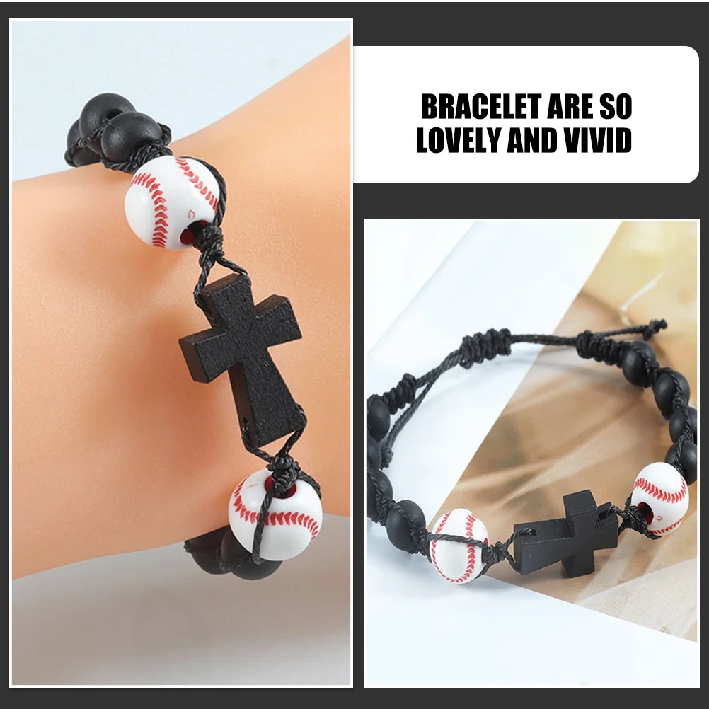 

Baseball Bracelet for Men Sports Balls Accessories Charm Bracelets Adjustable Braided Jewelry Beads