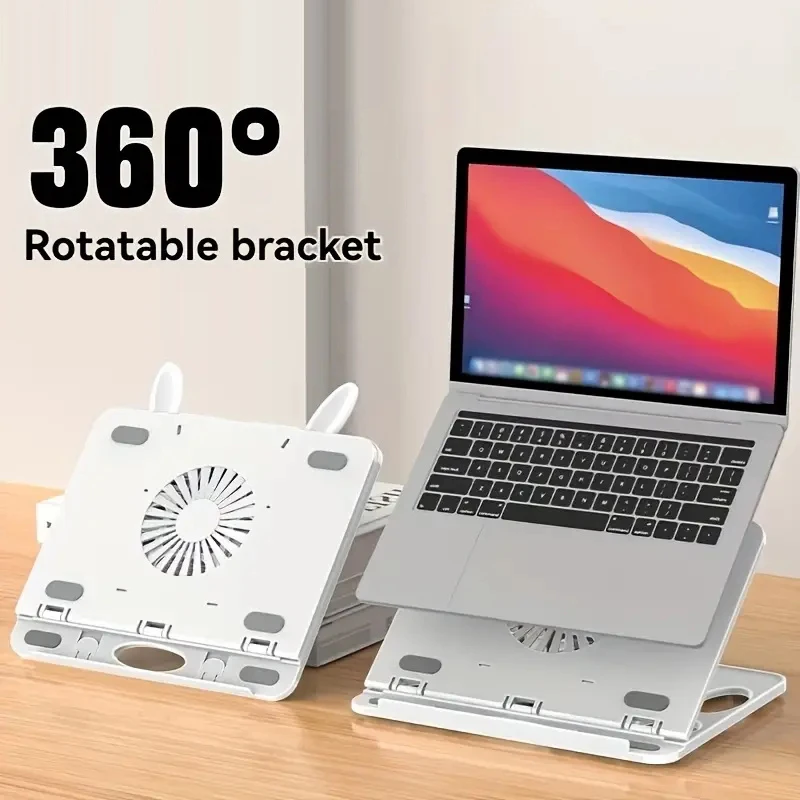 Dudukan Riser Laptop Lipat Baru 8 Derajat 360 °   Braket Tablet ABS Dapat Disesuaikan Tempat Notebook Rak Pendingin Anti Selip