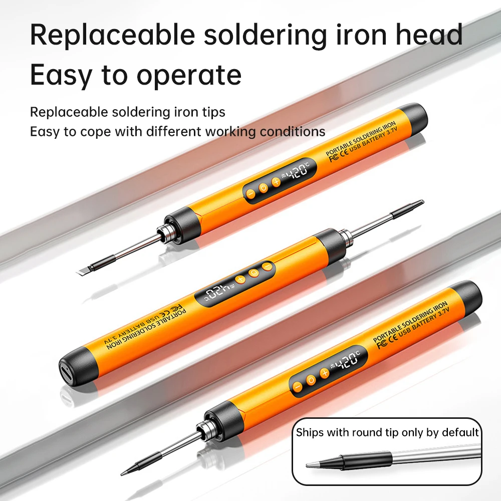 

USB Soldering Iron 1000mAh 5V 8W Wireless Digital Electric Soldering Iron 260-420℃ Adjustable Temperature Solder Welding Tools