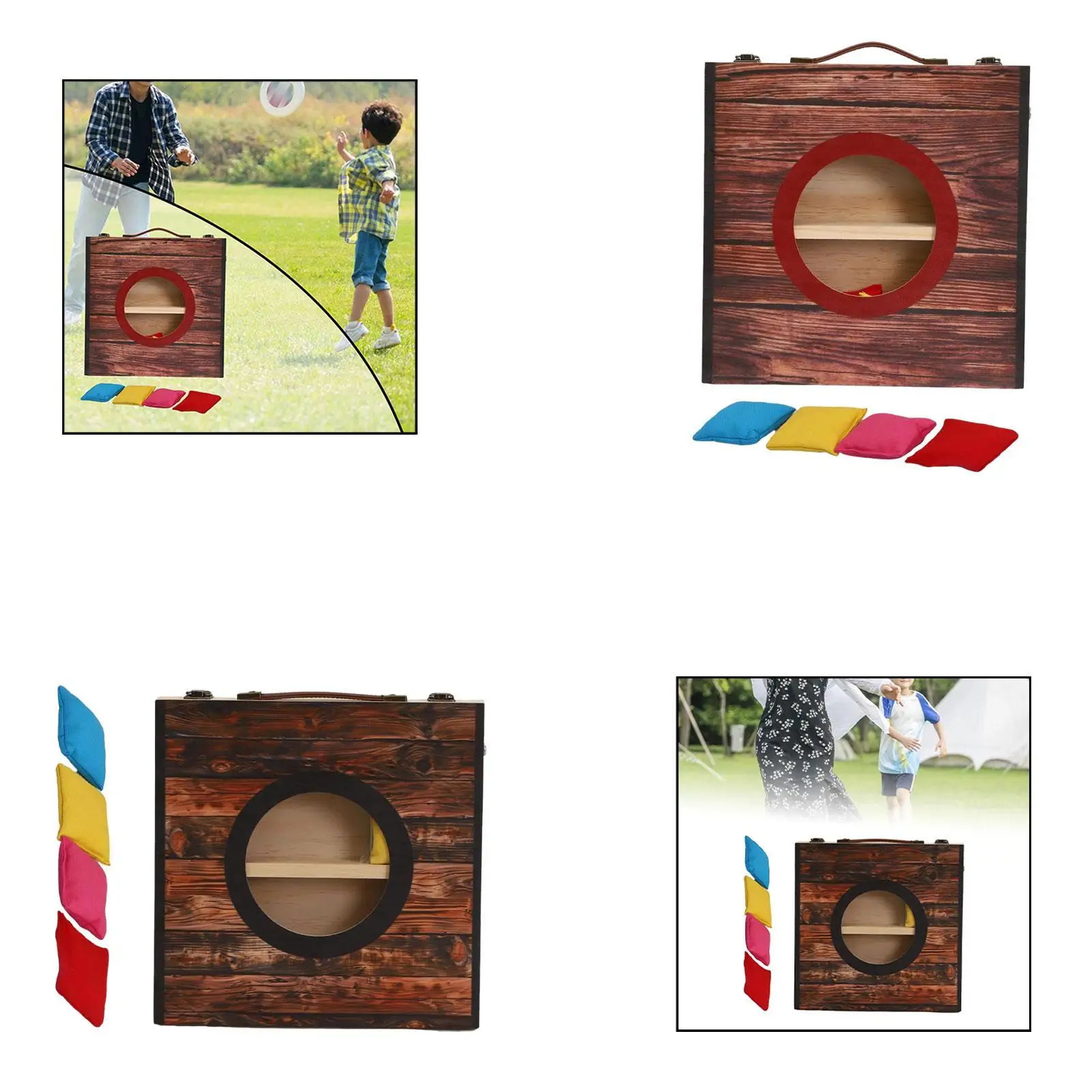 

Wooden Desktop Cornhole Game Fun Gifts Tossing Beanbags Portable Tabletop Cornhole Set for Sports Backyard Carnival Home Office