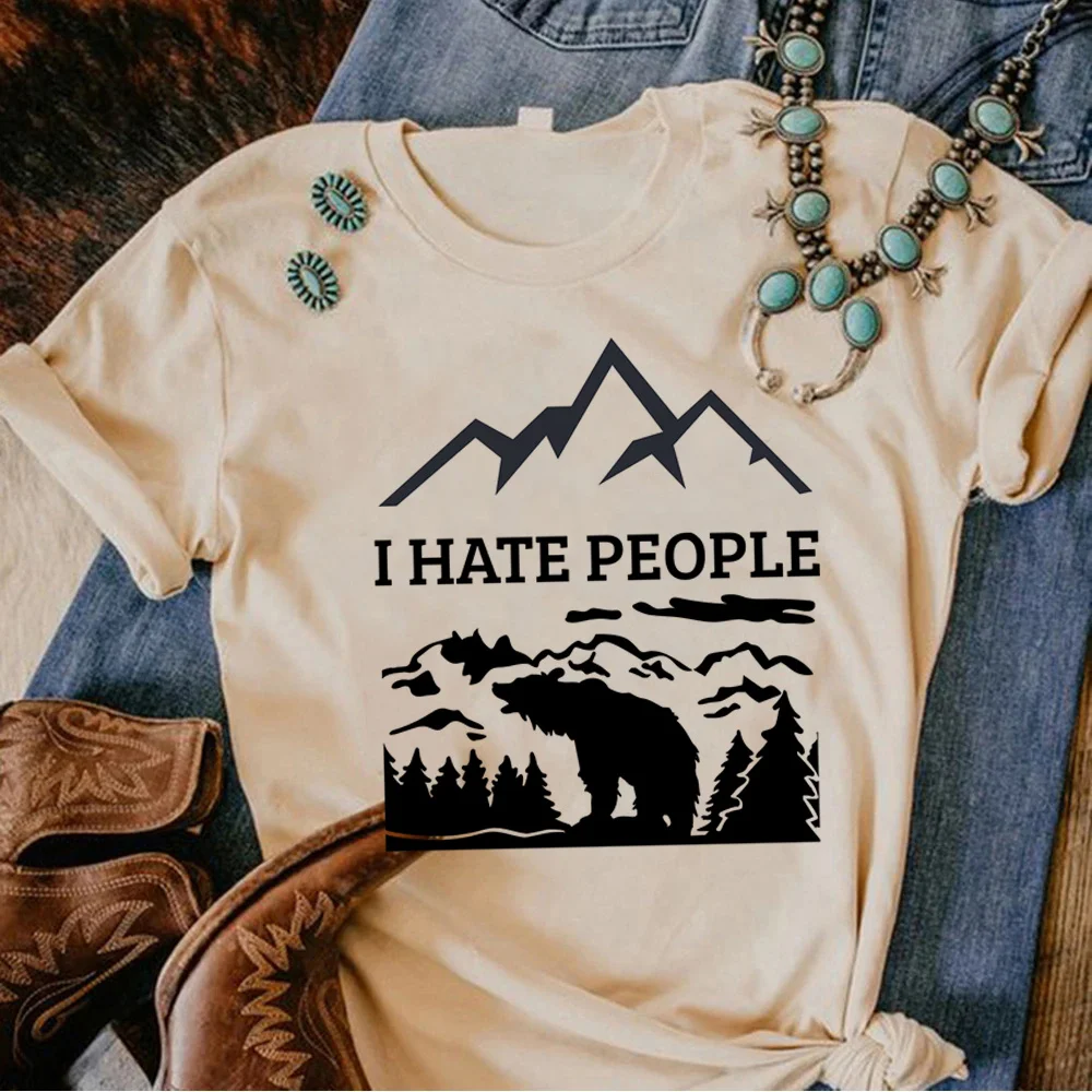 i Hate People t shirt women streetwear funny anime Tee girl streetwear y2k Japanese clothes