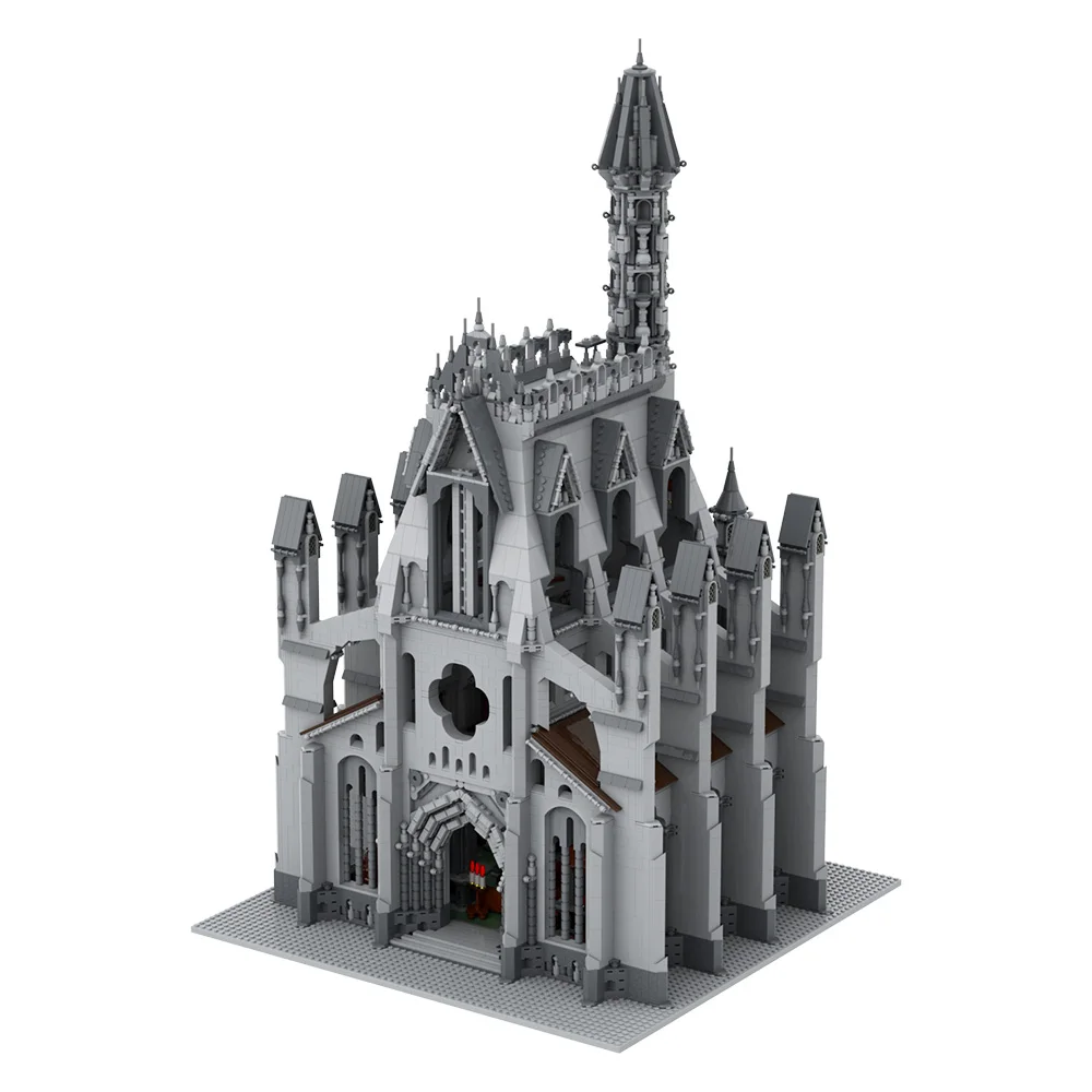 

Gobricks MOC Cathedral of the Great Visage Bricks Cathedral of the Great Visage Building Blocks Street View castle Toys Gift