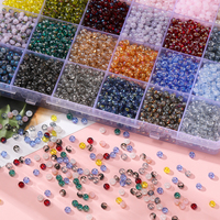 100pcs/Lot Glass Flat Round Beads 3x4.5mm Mini Spacer Loose Bead for Earrings Bracelet Necklace Jewelry Making Accessories