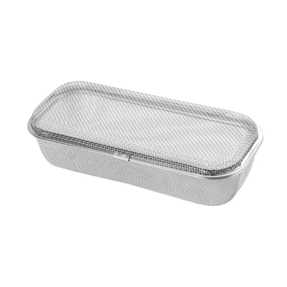 

Stainless Steel Mesh Cutlery Basket Drainable Large Capacity Cutlery Cleaning Basket Ventilated Space-saving Cutlery Box Kitchen