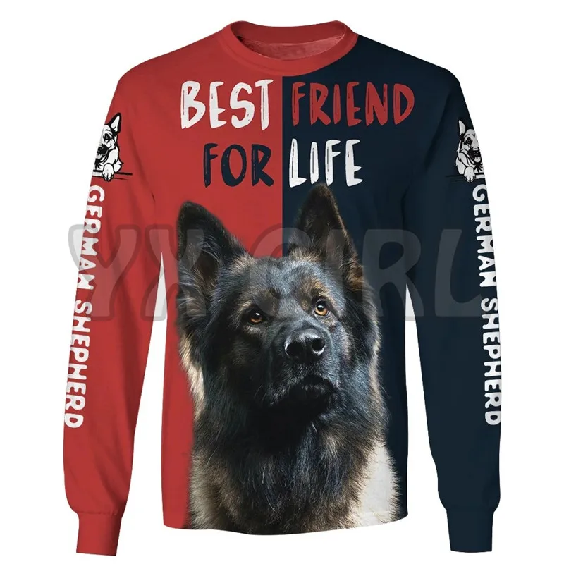 Best Friend For Life German Shepherd 3d Printed Sweatshirts Men For Women Pullovers Unisex Tops