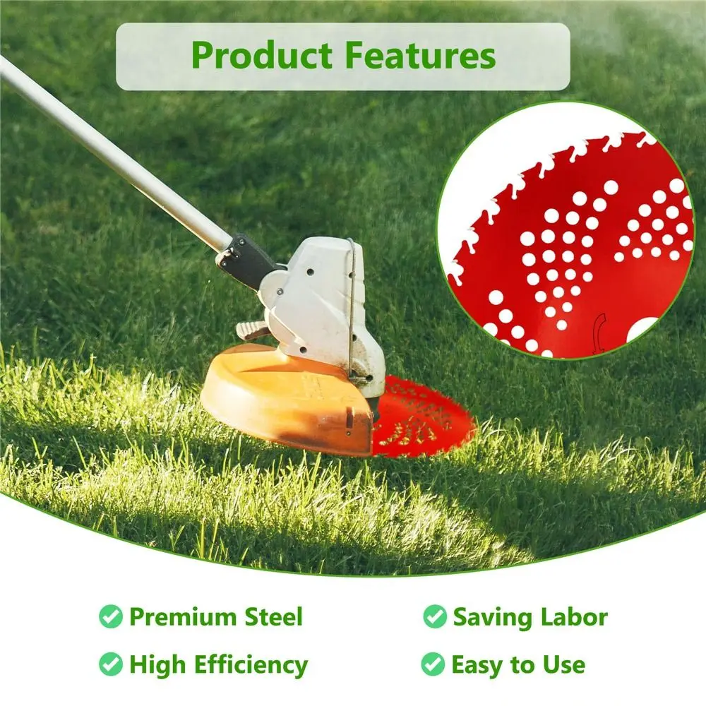 

9"x36 Teeth Weed Eater Blades Carbide Tipped with Universal Adapter Kit Weed Wacker Blade Metal Weed Wacker Attachments