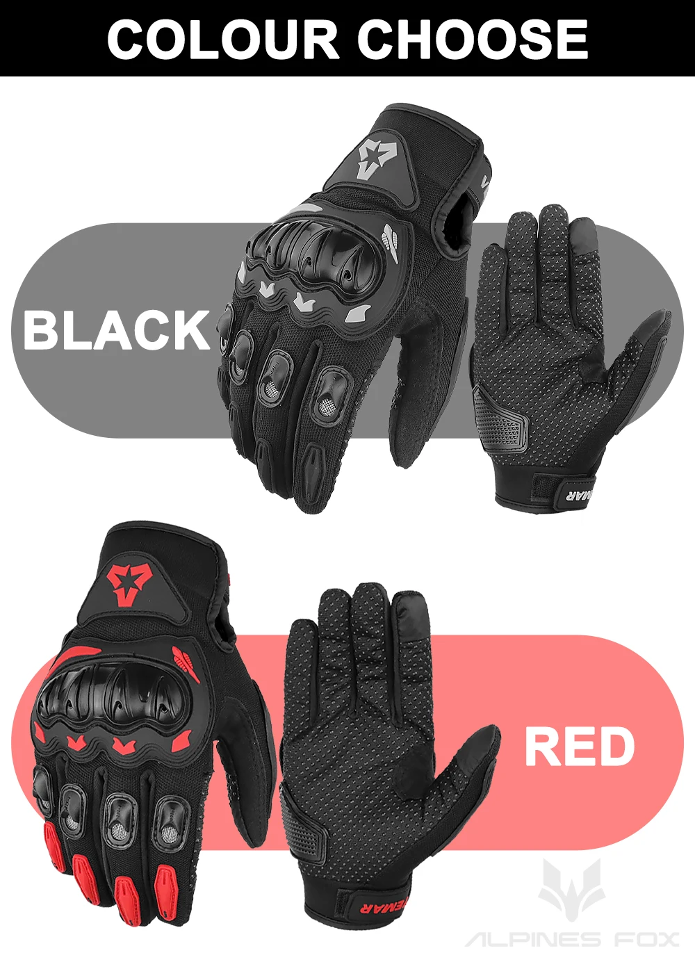VEMAR Sommer Motorrad Handschuhe Männer Schwarz Voll Finger Touchscreen Radfahren ATV MTB Guantes Moto Luvas Fahrrad Reiten Handschuh Frauen Rot – Detail 7