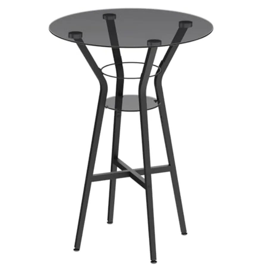 

Bar Table, 2-Tier Round High Top Table, Pub Table, Home Bar Counter Height, Bistro Tables, for Kitchen, Living Room, Meeting Ro