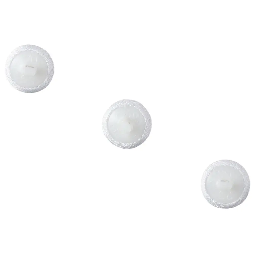 70Pcs 12.5mm Plastic Shank Tuxedo Button White Round Fabric Covered Velvet Cloth Buttons Gowns Sewing Works