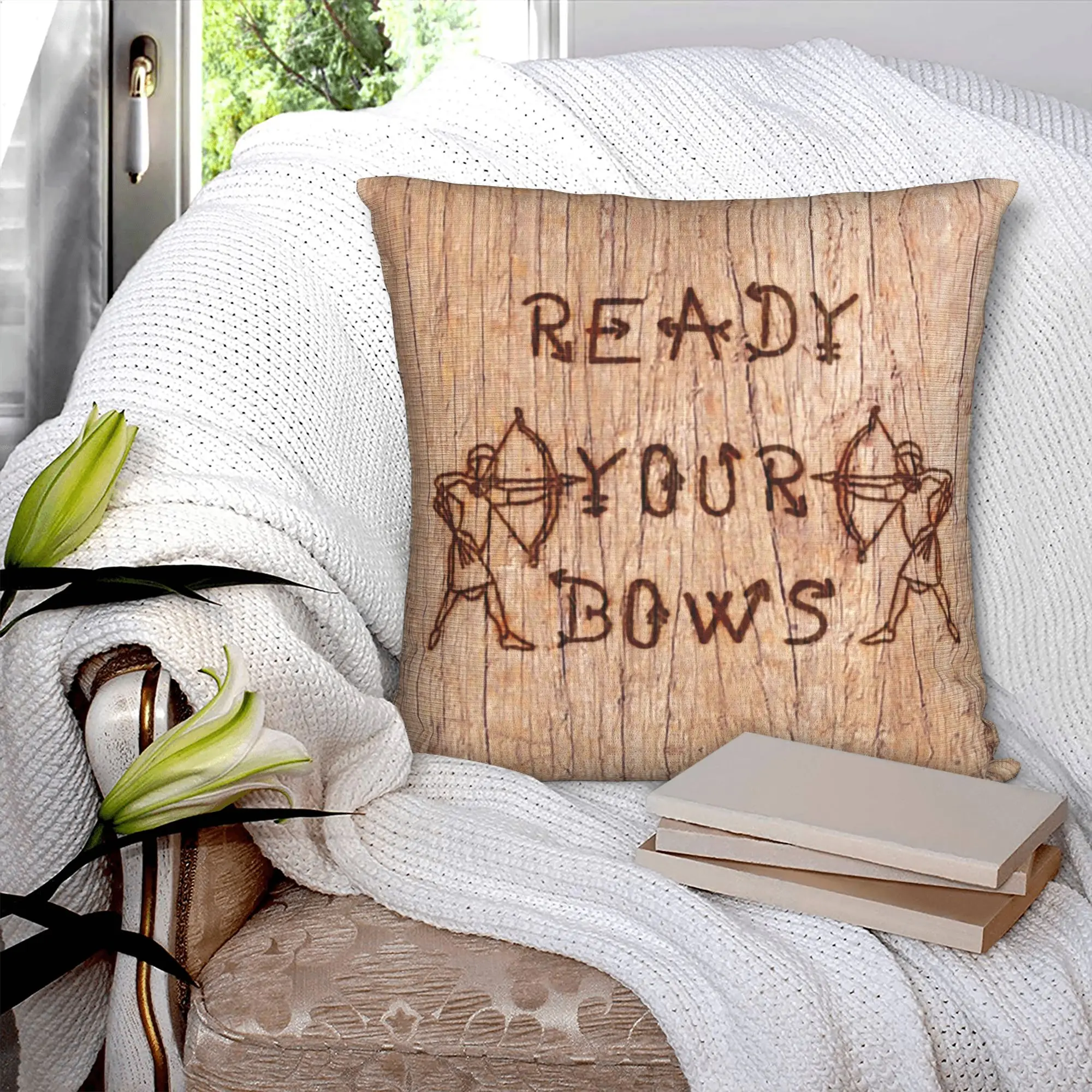 Medieval Warbow Archer Pillow Case 45x45cm Home Decorative Cute Archery Bow Hunting Chair Cushion Square Pillowcase