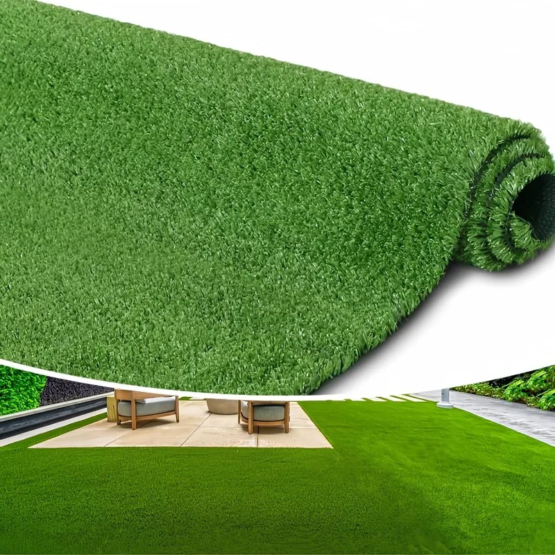 

Artificial Grass Turf Rug, 0.4inch Indoor Outdoor Fake Grass Mat for Dogs, Pets, Synthetic Lawn for Patio, Playground, Easy Inst