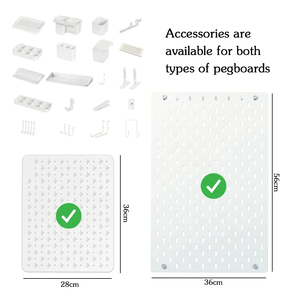 Nordic Style Pegboard and Accessories Storage Case DIY Wall Mount Desktop Organizer No Punching