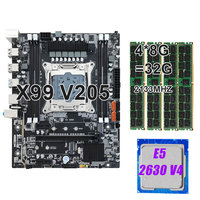 KEYIYOU X99 V205 Motherboard Set Kit, LGA 2011-3, CPU Xeon E5 2630 V4 processador , DDR4 ECC, 32GB de memória RAM, NVME, SATA