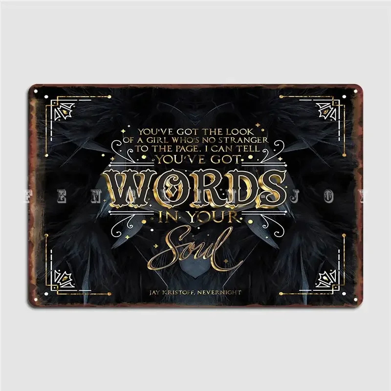 Words In Your Soul Metal Sign Classic Wall Pub Wall Plates Tin Sign Posters