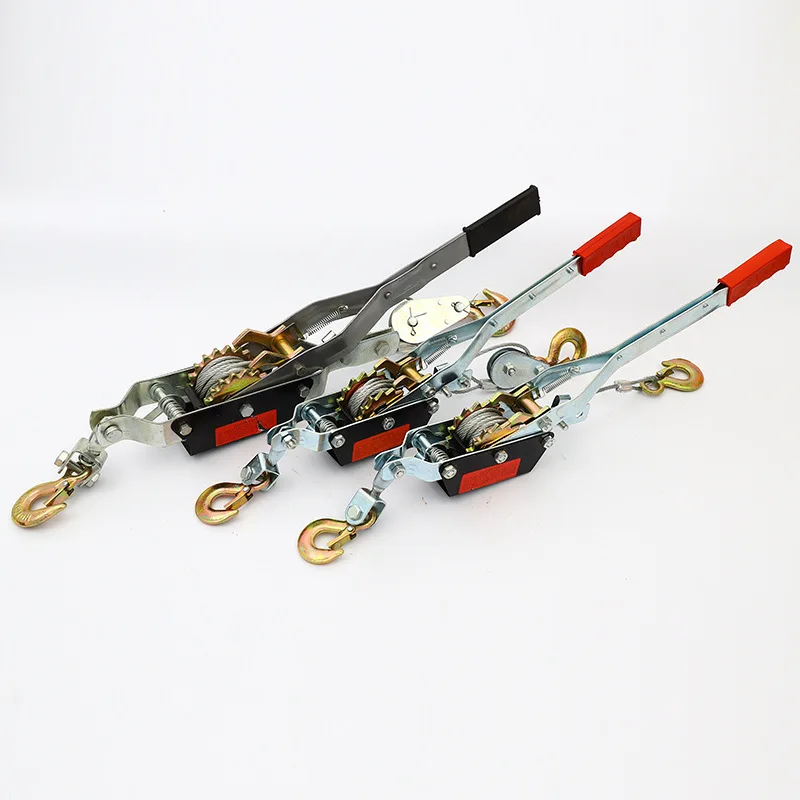 Manual Ratchet Cable Puller Steel Wire Rope Double Hook Hand Crank Tensioner 1Ton 4Ton Hand‑Operated Pulling Tightening Tool
