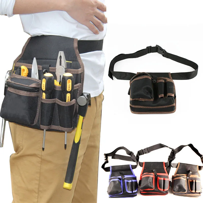 9 In 1 High Capacity Nylon Fabric Tool Bag Belt Screwdriver Kit Holder Bag Pocket Pouch Bag Electrician Waist Pocket Case