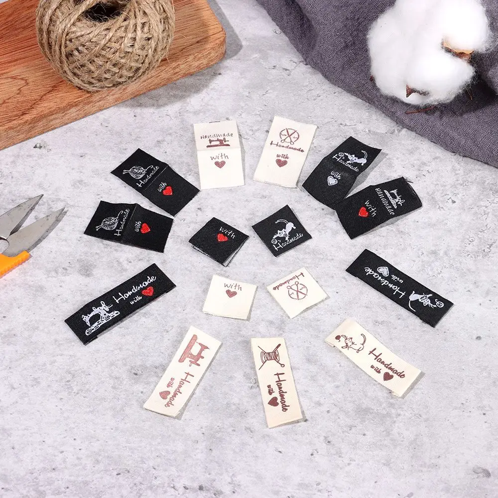 

50PCS DIY Woven Supplies Knitting Wool Ball Clothes Labels Garment Accessories Handmade With Love Clothing Tags