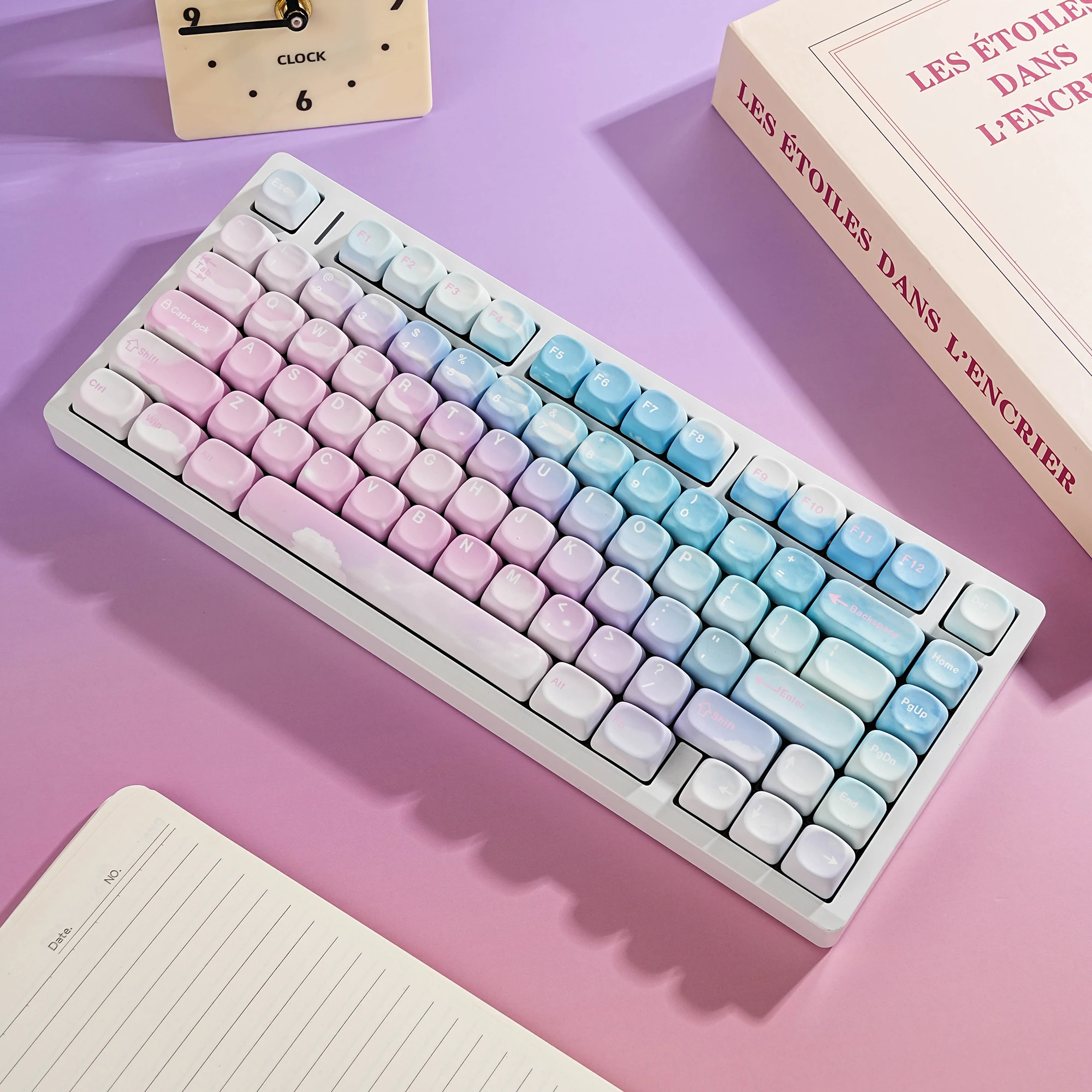 MOA PBT Keycaps Cute Ball Caps Alice Layout for Mechanical Keyboard Korean German French Spanish Russian UK Abnt2 Dream Sky