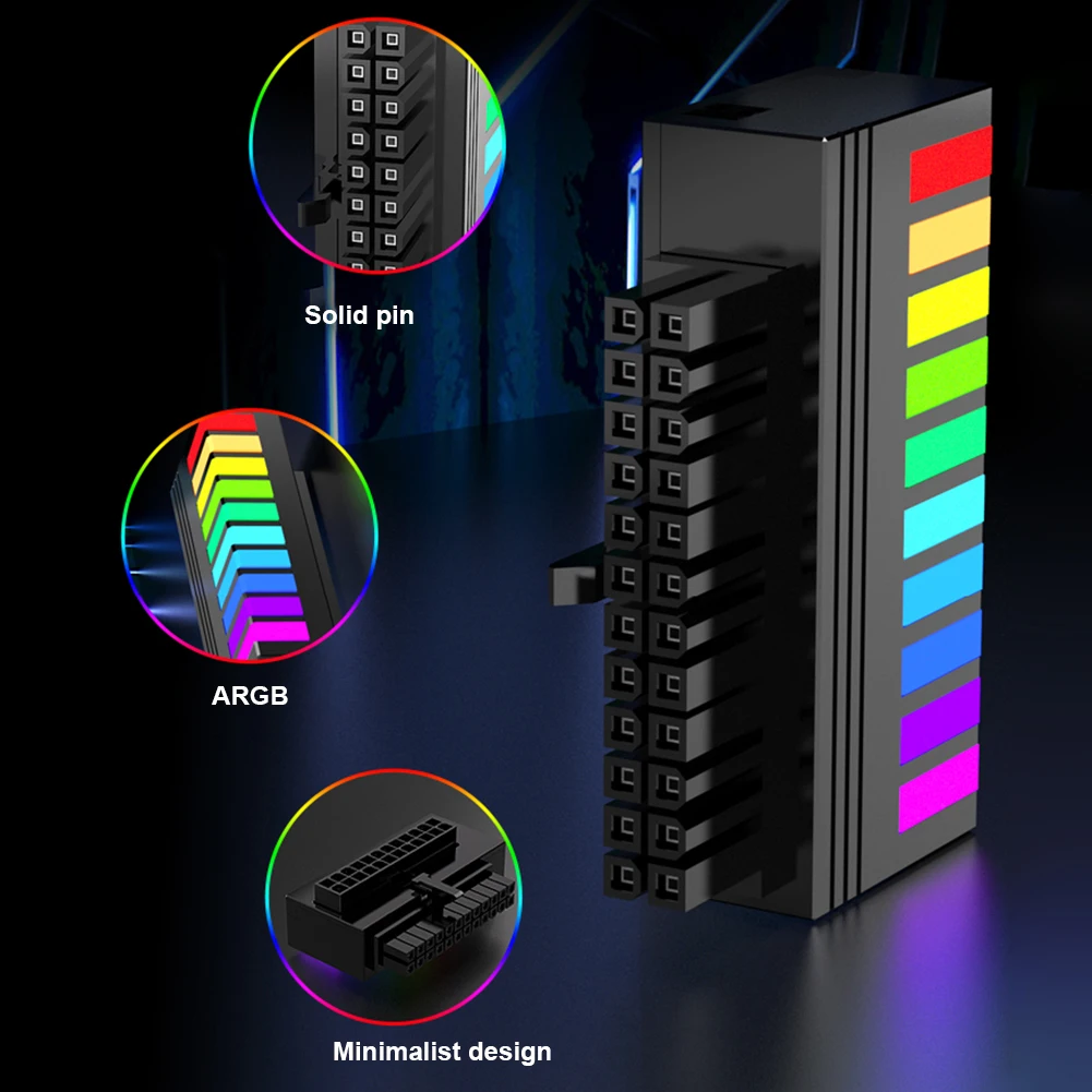 Atx 24pin 90 Grad Netz stecker Adapter 9 LED Argb Power Mainboard Anschluss 5V 3 Pin Argb Aura Sync für Motherboard Desktops PC