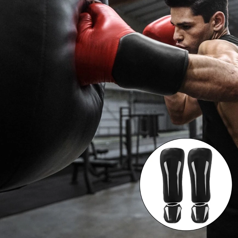 

Muay Thai Leg Guards with Insteps Protections for Kickboxing, Sparring Training