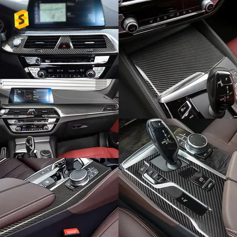 【2025】مجموعات داخلية للسيارة من ألياف الكربون الحقيقية الجافة من ألياف الكربون لسيارات BMW 5 Series G30 G31 G38 G32 GT
