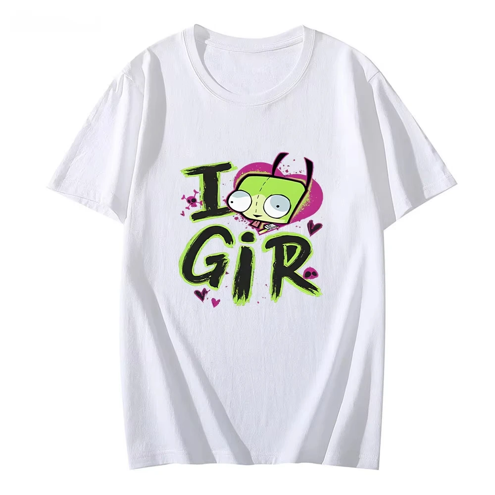 Invader Zim T-shirt Kawaii Short Sleeve Cartoon Tee-shirt Cotton Round Neck Tshirt for Boys/girls Camisetas Comfortable Tees Top