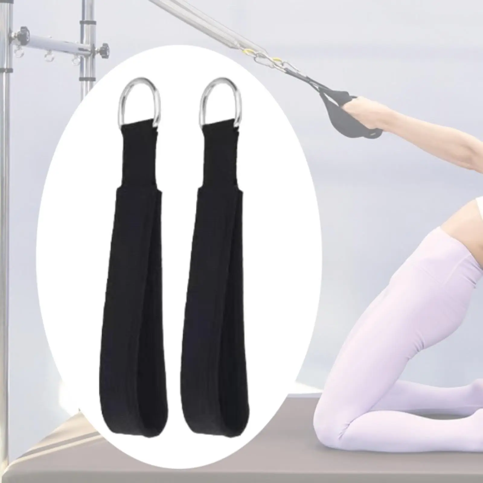 2 Pieces Pilates Straps Yoga Straps D Ring Comfortable Tool Equipment Flexible