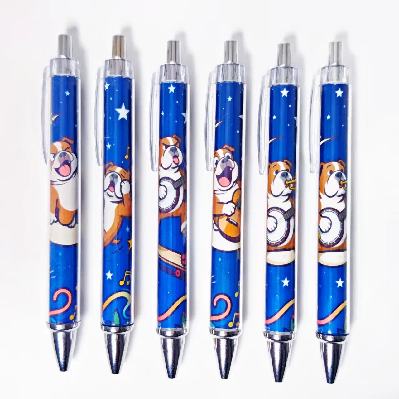 7 stücke/16 stücke Musik Bulldog Thema Presse Stift Kugelschreiber Täglichen Büro Offene Saison Student Lernen Schreibwaren geschenk Stift