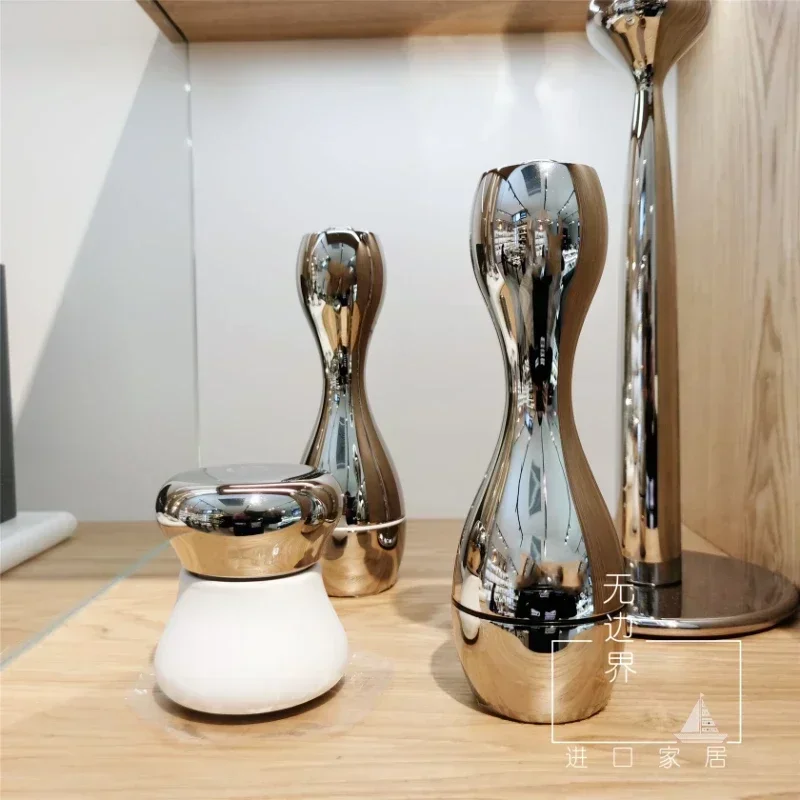Hot SalesStainless Steel Salt And Pepper Grinding Jar, Household Kitchen Seasoning, Salt Cup,