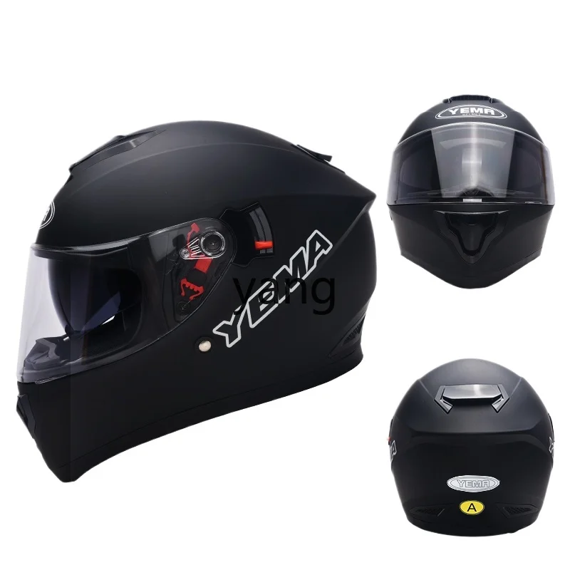 Yjq Motorcycle Helmet Men's Winter Electric Car Safety Helmet Four Seasons Universal off-Road Motorcycle