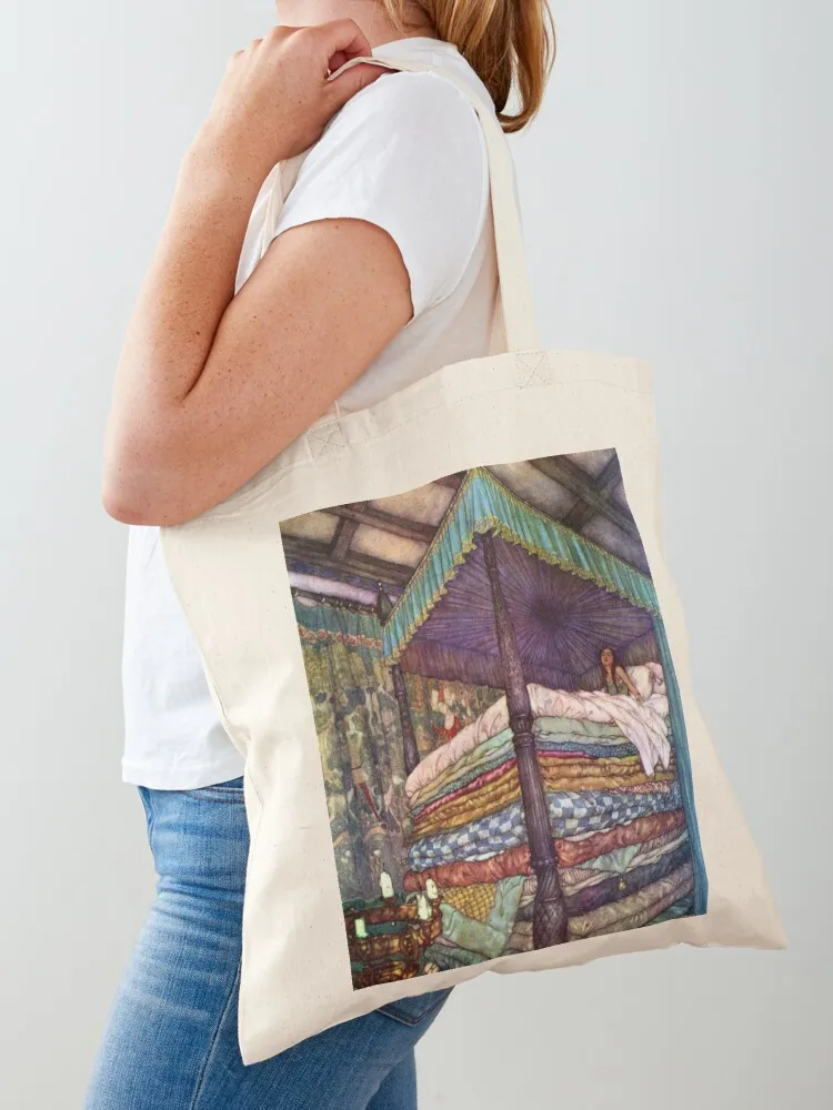 

The Princes and the Pea - Edmund Dulac Tote Bag Canvas bag for women shoping bag tote reusable shopping bags