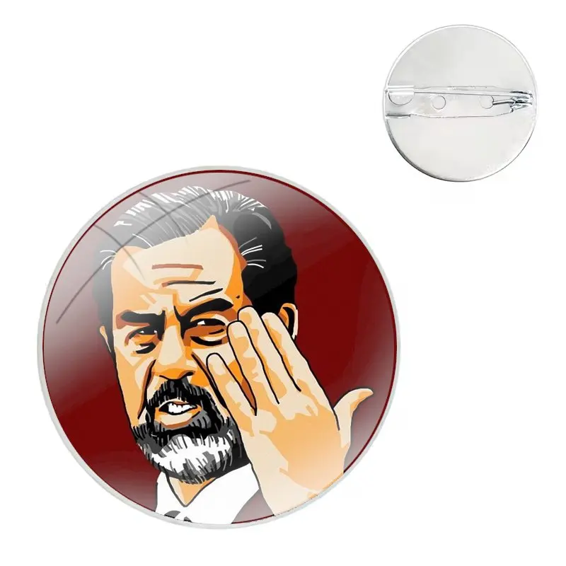 Saddam Hussein Iraq Arabic Pins Badge Metal Brooches For Clothes Backpack Decoration gift