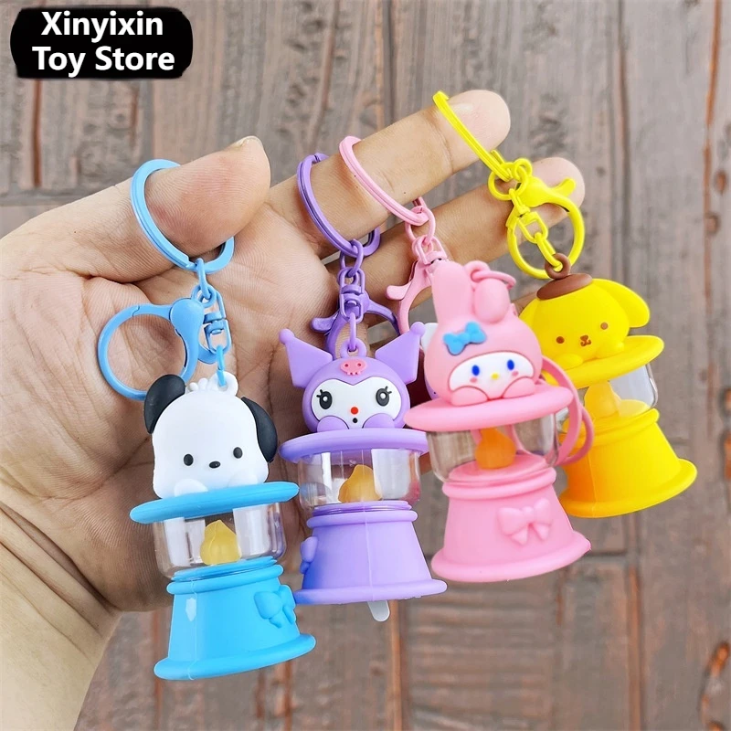 Luminosa luz de acampamento chave fivela bonito kuromi pingente melodia mini luz da noite criativo boneca máquina presente crianças brinquedos dos desenhos animados