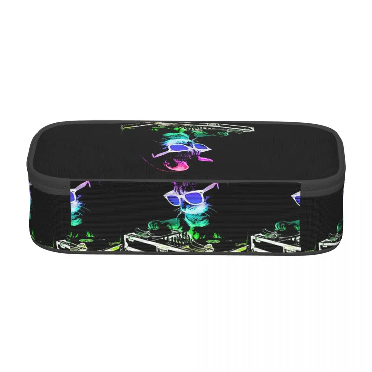 House Cat Rainbow Dj Kitty Pencil Cases for Student Pen Box Pencil Bag Large Storage Pencil Pouch Pen Holder