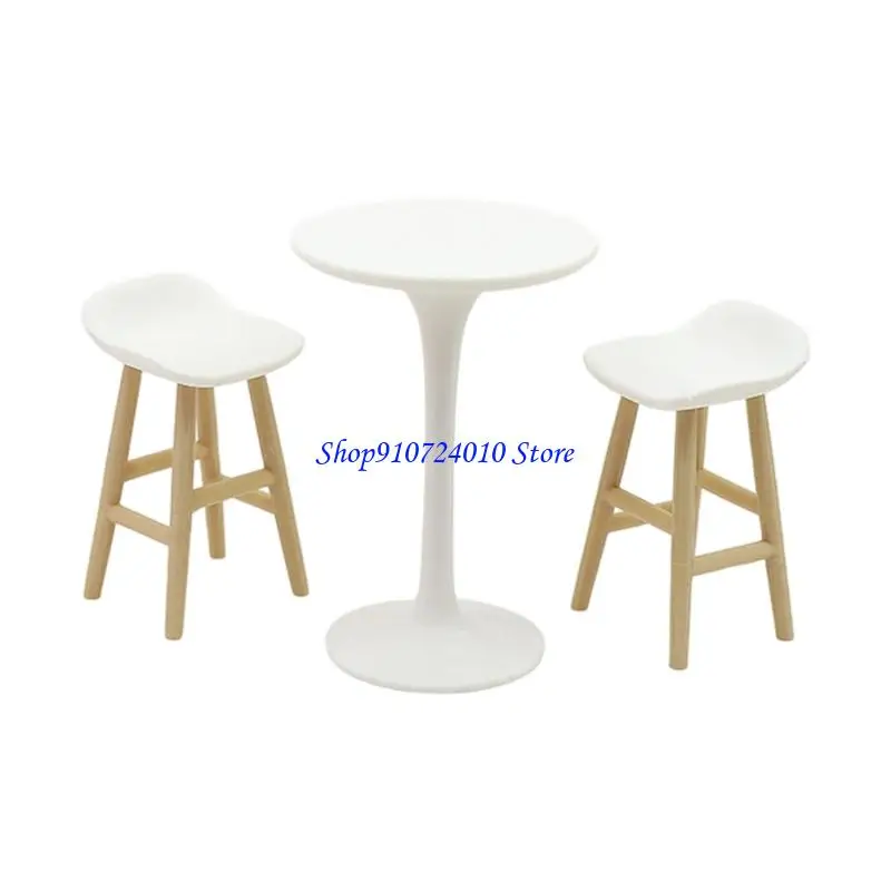 

77HD модель стула с круглым верхом для кукольного дома, реалистичная мини-размерная коллекция игрушек