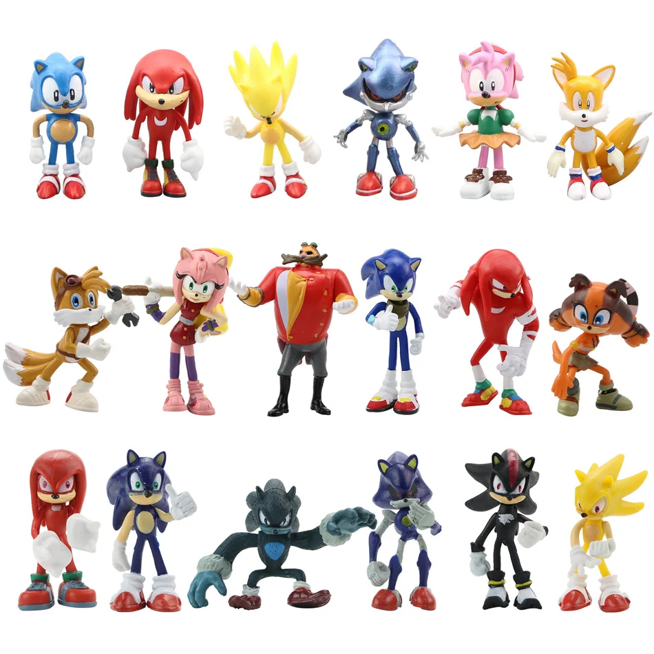 

6 Style Hot Selling Sonics Film and Television PVC Character Toy Hedgehog Shadow Tail Figure Model Dolls Children Animal Toys