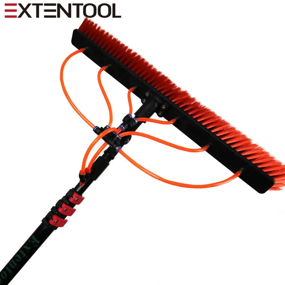 

60ft Carbon Fiber Telescopic Pole Long Handle Roof Water Fed Cleaning Brush with 18m High-Rise Window Durable Metal Material