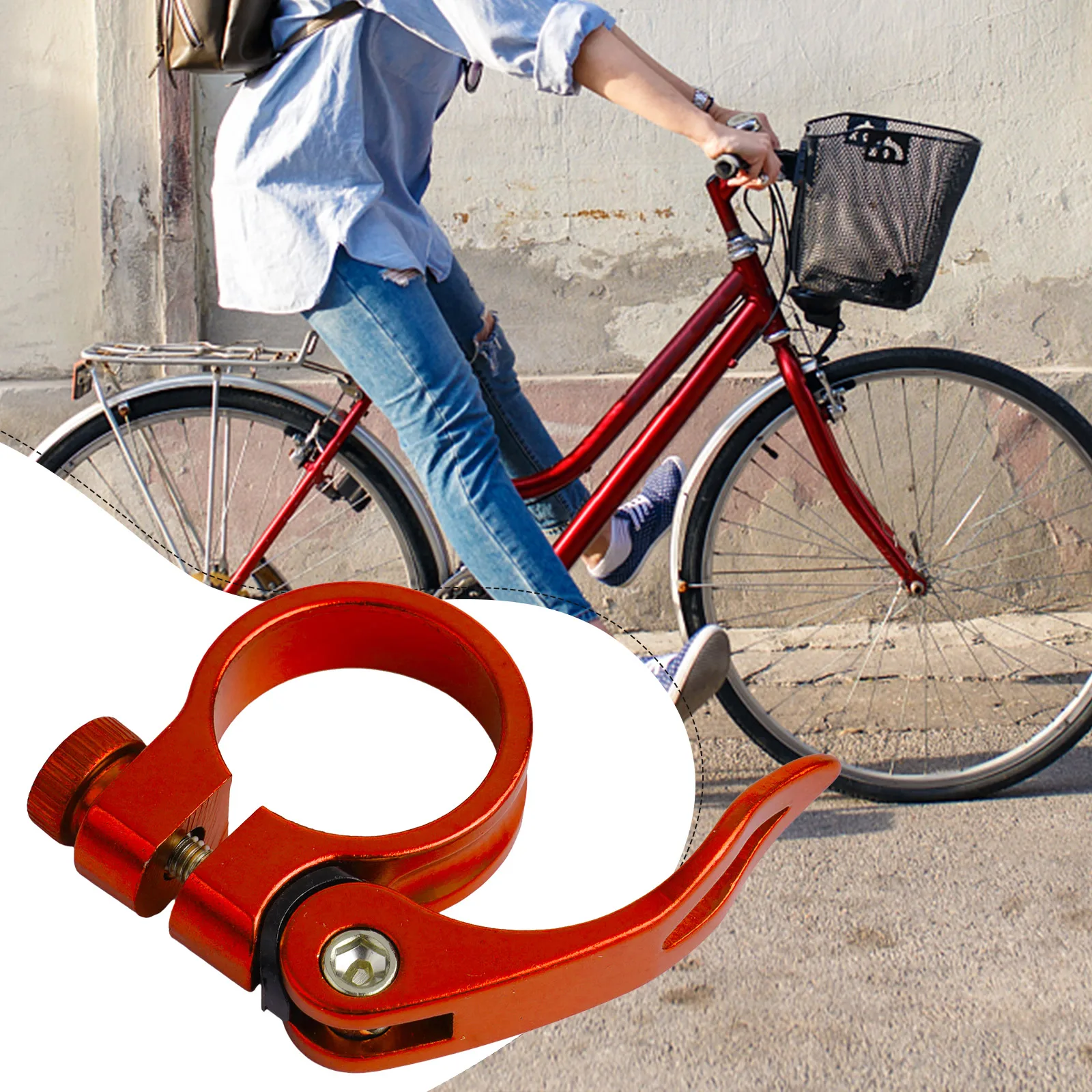 

Replacement Part Saddle Pipe Clamp Bicycle Seat Pipe Clamp 15 Degrees 27.2/28.6MM Seat Tube 6061 Aluminum Cycling FOR