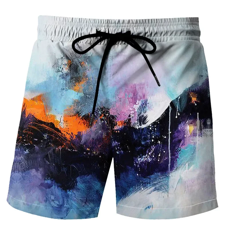 Fashion graffiti men's printed shorts Street hip hop Harajuku shorts 3D printed Street hip hop casual shorts