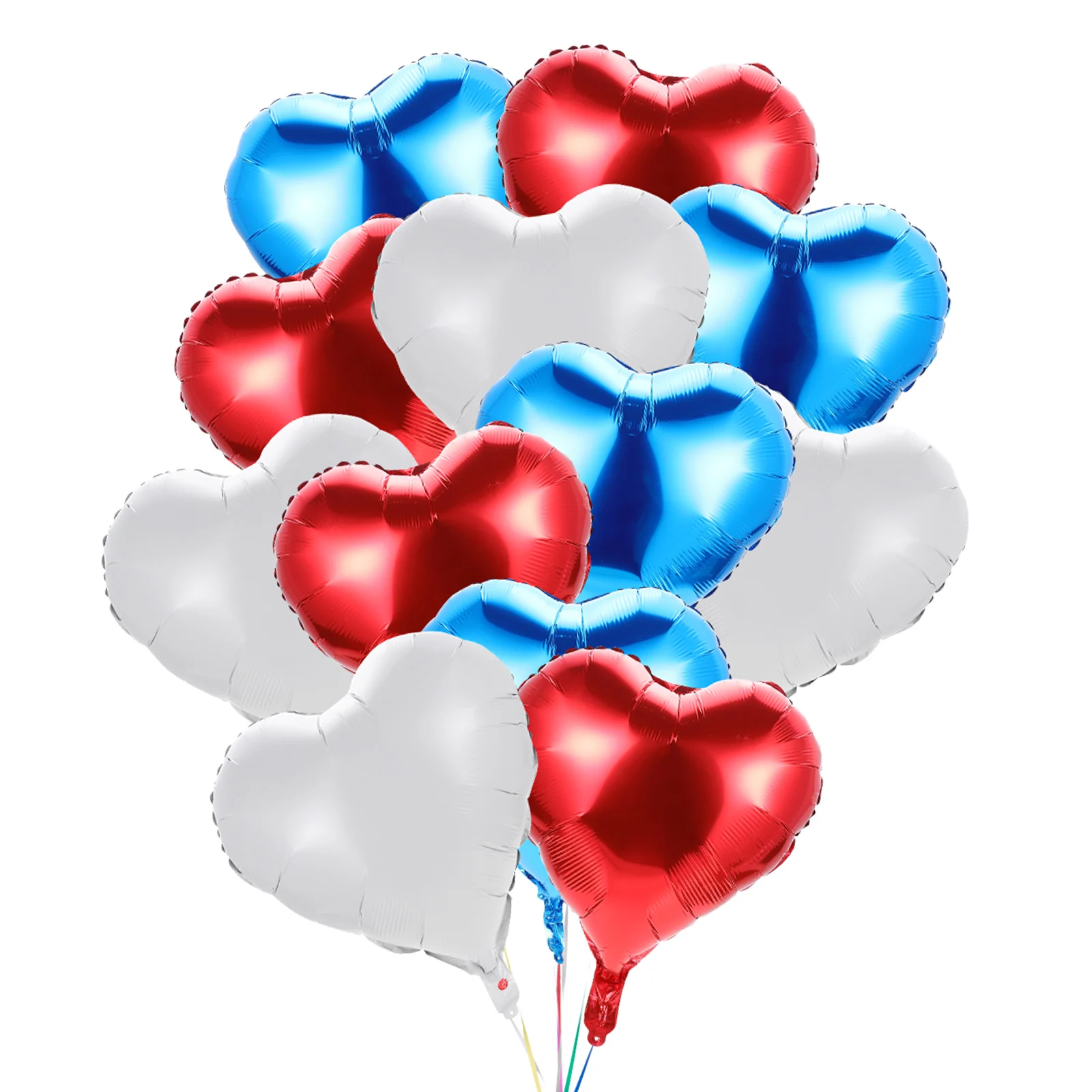 

12 Pcs Decoration Aluminum Film Balloon Independence Day Party Heart-shaped Decorative Balloons American